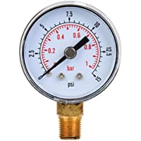 Manómetro mecánico de 1-8 pulgadas BSPT Conexión inferior para prueba de presión de combustible de aire- aceite- agua…
